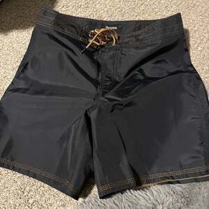 Brixton Buchannon Boardshorts in Black with Contrast Stitching